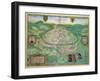 Map of Besancon, from Civitates Orbis Terrarum by Georg Braun-Joris Hoefnagel-Framed Giclee Print