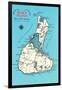 Map of Block Island, Rhode Island-null-Framed Art Print