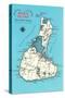 Map of Block Island, Rhode Island-null-Stretched Canvas