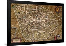 Map of Bologna, 1620, Italy-null-Framed Premium Giclee Print