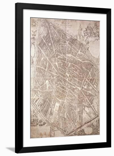 Map of Bologna, 1702, Italy-null-Framed Giclee Print