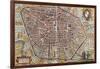 Map of Bologna from Civitates Orbis Terrarum-null-Framed Giclee Print