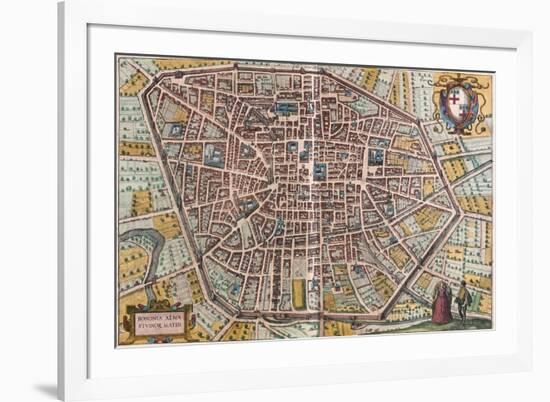 Map of Bologna from Civitates Orbis Terrarum-null-Framed Giclee Print