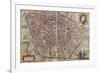 Map of Bologna from Civitates Orbis Terrarum-null-Framed Giclee Print