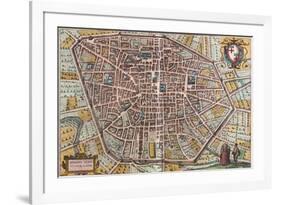 Map of Bologna from Civitates Orbis Terrarum-null-Framed Giclee Print