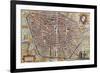 Map of Bologna from Civitates Orbis Terrarum-null-Framed Giclee Print