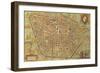 Map of Bologna from Civitates Orbis Terrarum-null-Framed Giclee Print