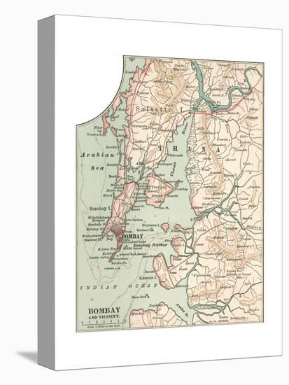 Map of Bombay (C. 1900), Maps-Encyclopaedia Britannica-Stretched Canvas