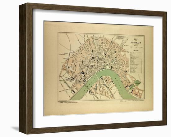 Map of Bordeaux France-null-Framed Giclee Print