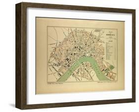 Map of Bordeaux France-null-Framed Giclee Print