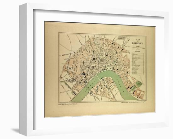 Map of Bordeaux France-null-Framed Giclee Print