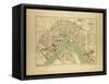Map of Bordeaux France-null-Framed Stretched Canvas