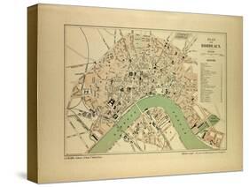 Map of Bordeaux France-null-Stretched Canvas