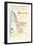 Map of Bordeaux Region of France-null-Framed Art Print