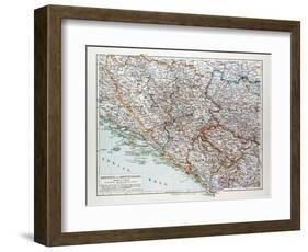 Map of Bosnia and Herzegovina Montenegro Serbia 1899-null-Framed Giclee Print