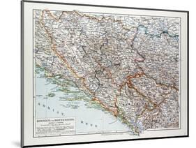 Map of Bosnia and Herzegovina Montenegro Serbia 1899-null-Mounted Giclee Print