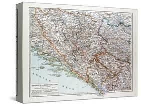 Map of Bosnia and Herzegovina Montenegro Serbia 1899-null-Stretched Canvas