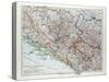 Map of Bosnia and Herzegovina Montenegro Serbia 1899-null-Stretched Canvas