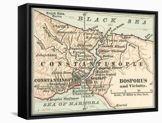 Map of Bosphorus (C. 1900), Maps-Encyclopaedia Britannica-Framed Stretched Canvas