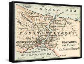 Map of Bosphorus (C. 1900), Maps-Encyclopaedia Britannica-Framed Stretched Canvas