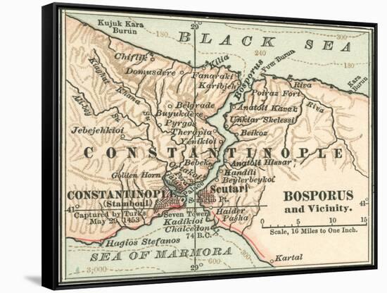 Map of Bosphorus (C. 1900), Maps-Encyclopaedia Britannica-Framed Stretched Canvas