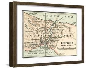 Map of Bosphorus (C. 1900), Maps-Encyclopaedia Britannica-Framed Art Print