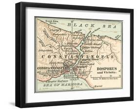 Map of Bosphorus (C. 1900), Maps-Encyclopaedia Britannica-Framed Art Print