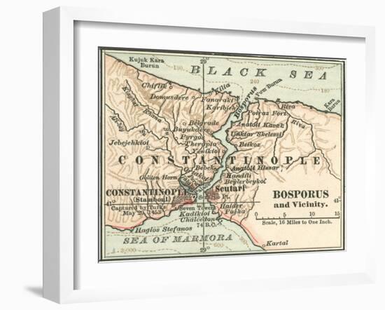 Map of Bosphorus (C. 1900), Maps-Encyclopaedia Britannica-Framed Art Print