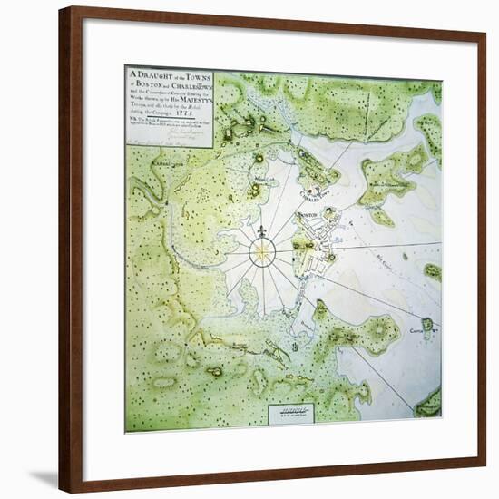 Map of Boston and Charlestown, 1775-John Montresor-Framed Giclee Print