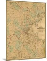 Map of Boston, c.1860-H^ F^ Walling-Mounted Art Print