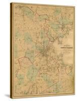 Map of Boston, c.1860-H^ F^ Walling-Stretched Canvas