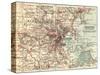 Map of Boston (C. 1900), Maps-Encyclopaedia Britannica-Stretched Canvas