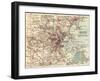 Map of Boston (C. 1900), Maps-Encyclopaedia Britannica-Framed Art Print