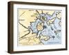 Map of Boston, Charlestown, and Vicinity, June 1775-null-Framed Giclee Print