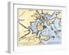 Map of Boston, Charlestown, and Vicinity, June 1775-null-Framed Giclee Print