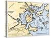 Map of Boston, Charlestown, and Vicinity, June 1775-null-Stretched Canvas