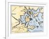 Map of Boston, Charlestown, and Vicinity, June 1775-null-Framed Giclee Print