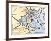 Map of Boston, Charlestown, and Vicinity, June 1775-null-Framed Giclee Print