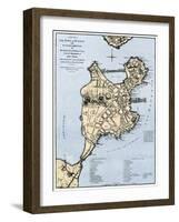 Map of Boston Showing Entrenchments of British Forces, 1775-null-Framed Giclee Print