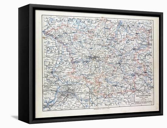 Map of Brandenburg Germany 1899-null-Framed Stretched Canvas