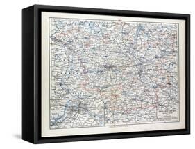 Map of Brandenburg Germany 1899-null-Framed Stretched Canvas