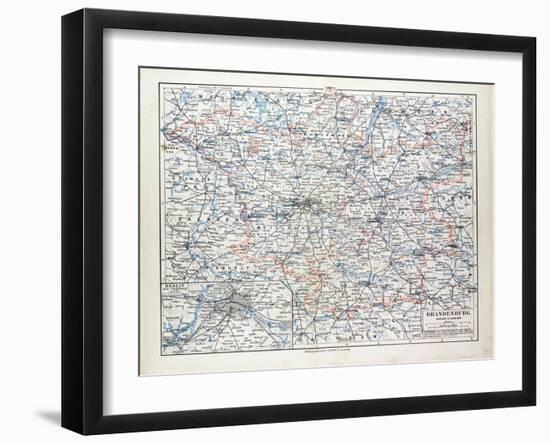 Map of Brandenburg Germany 1899-null-Framed Giclee Print