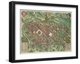 Map of Bratislava, from Civitates Orbis Terrarum by Georg Braun-Joris Hoefnagel-Framed Giclee Print