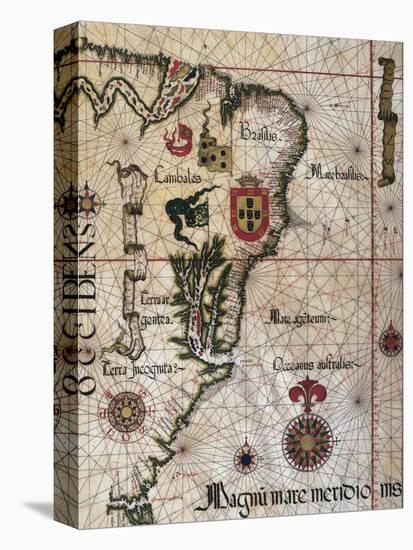 Map of Brazil, 1561-null-Stretched Canvas