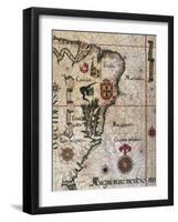 Map of Brazil, 1561-null-Framed Giclee Print
