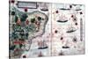 Map of Brazil by Portuguese Navigators Pedro Reinel and Lopo Homen, C1525-Lopo Homen-Stretched Canvas