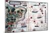 Map of Brazil by Portuguese Navigators Pedro Reinel and Lopo Homen, C1525-Lopo Homen-Mounted Giclee Print