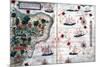 Map of Brazil by Portuguese Navigators Pedro Reinel and Lopo Homen, C1525-Lopo Homen-Mounted Giclee Print