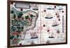 Map of Brazil by Portuguese Navigators Pedro Reinel and Lopo Homen, C1525-Lopo Homen-Framed Giclee Print