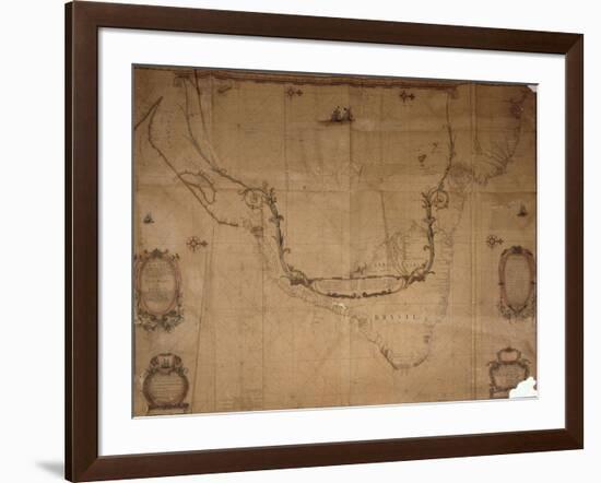 Map of Brazil, from 'Dutch Marine Maps', 1637-null-Framed Giclee Print